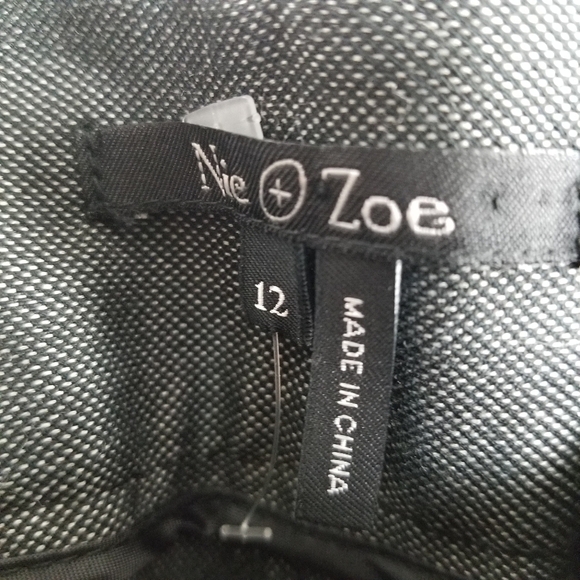 Nic + Zoe Womens Straight Leg Front Zip Trouser Pants Sz 12 Gray Wide Waist Band - Picture 4 of 8